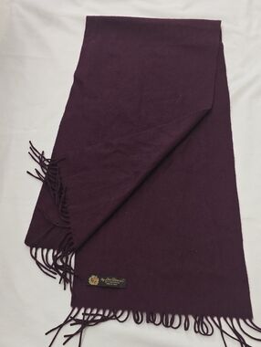 Loro Piana Plum Fringe Vintage Cashmere Scarf